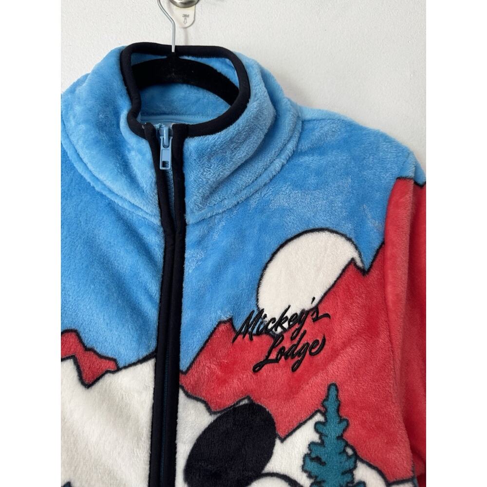 NWT Disney Mickey Mouse Pluto Fleece Jacket Mickey's Lodge Full Zip Blue Small - Picture 3 of 5